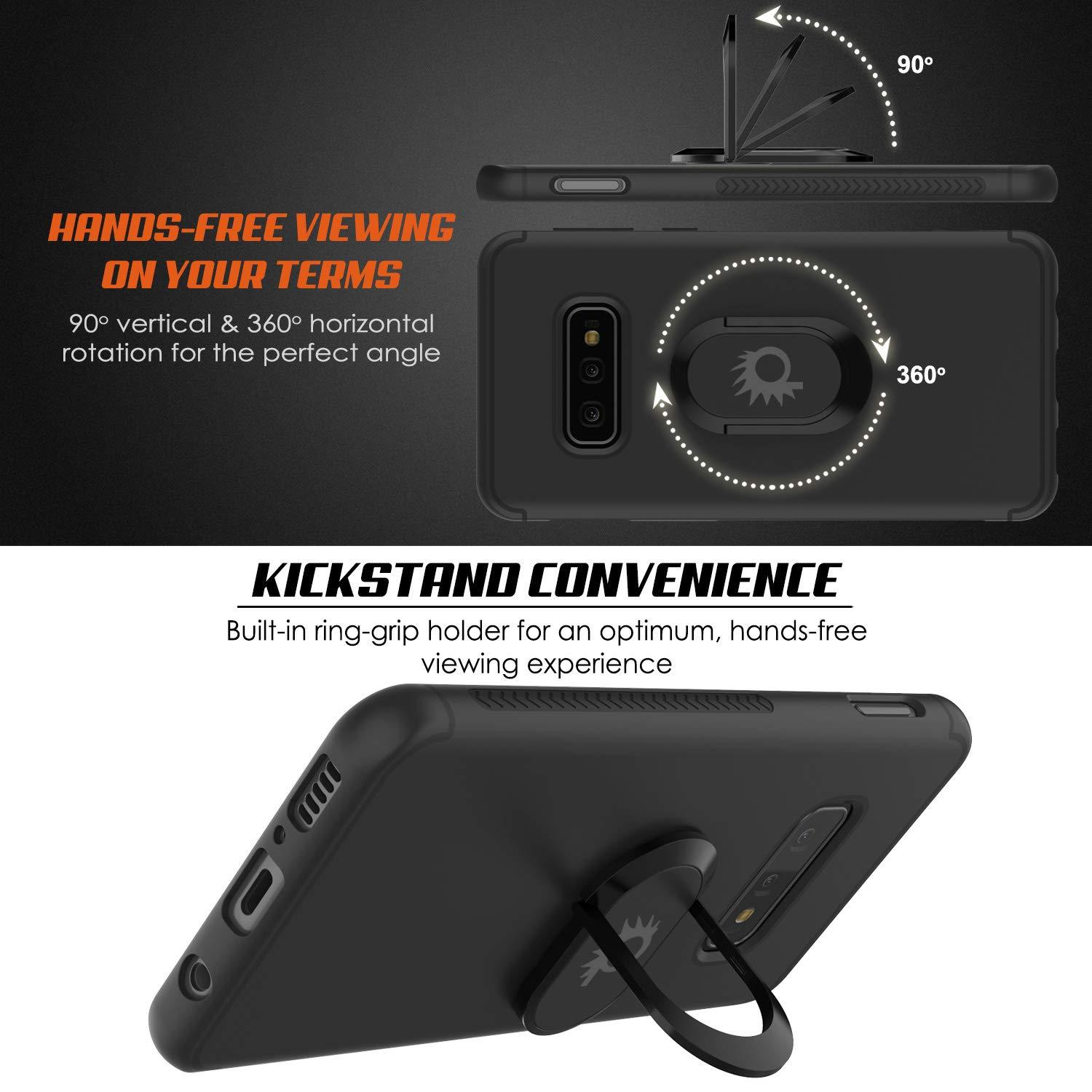 Galaxy S10e Case, Punkcase Magnetix Protective TPU Cover W/ Kickstand, Sceen Protector[Black]