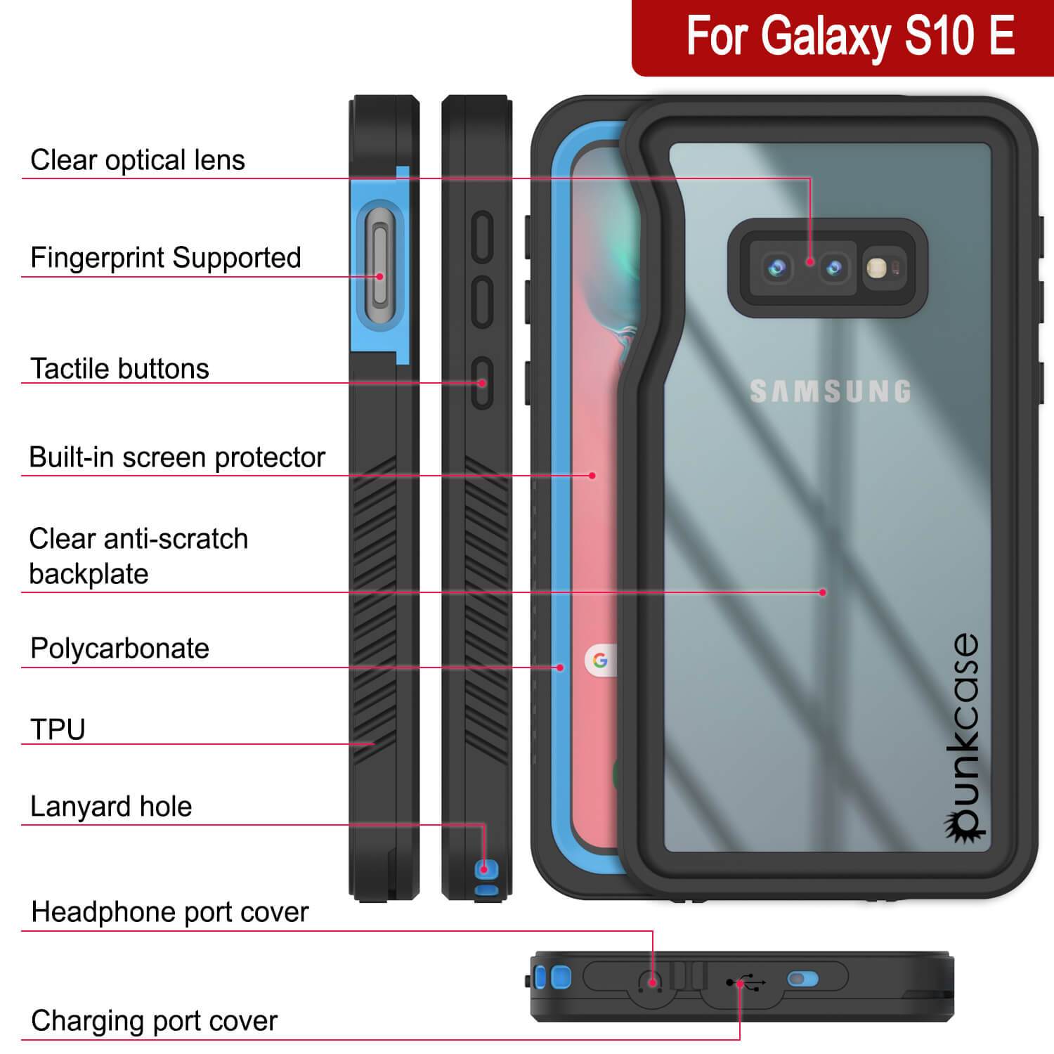 Galaxy S10e Water/Shock/Snow/dirt proof Slim Case [Light Blue]