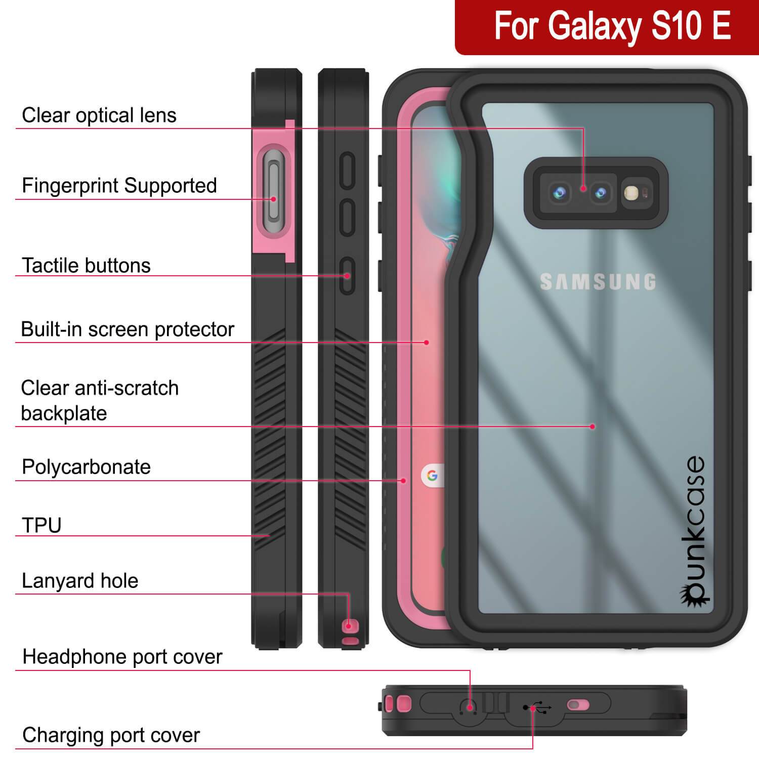 Galaxy S10 Water/Shock/Snowproof Slim Screen Protector Case [Pink]