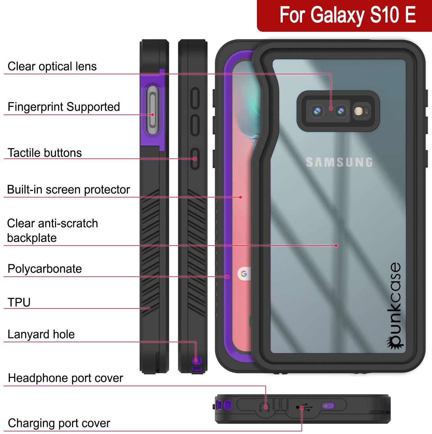 Galaxy S10e Water/Shockproof Slim Screen Protector Case [Purple]