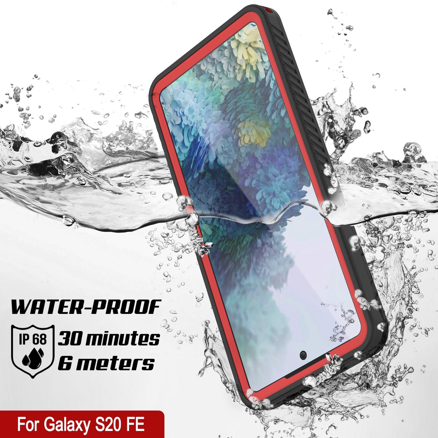 Galaxy S20 FE Water/Shock/Snowproof [Extreme Series] Slim Screen Protector Case [Red]