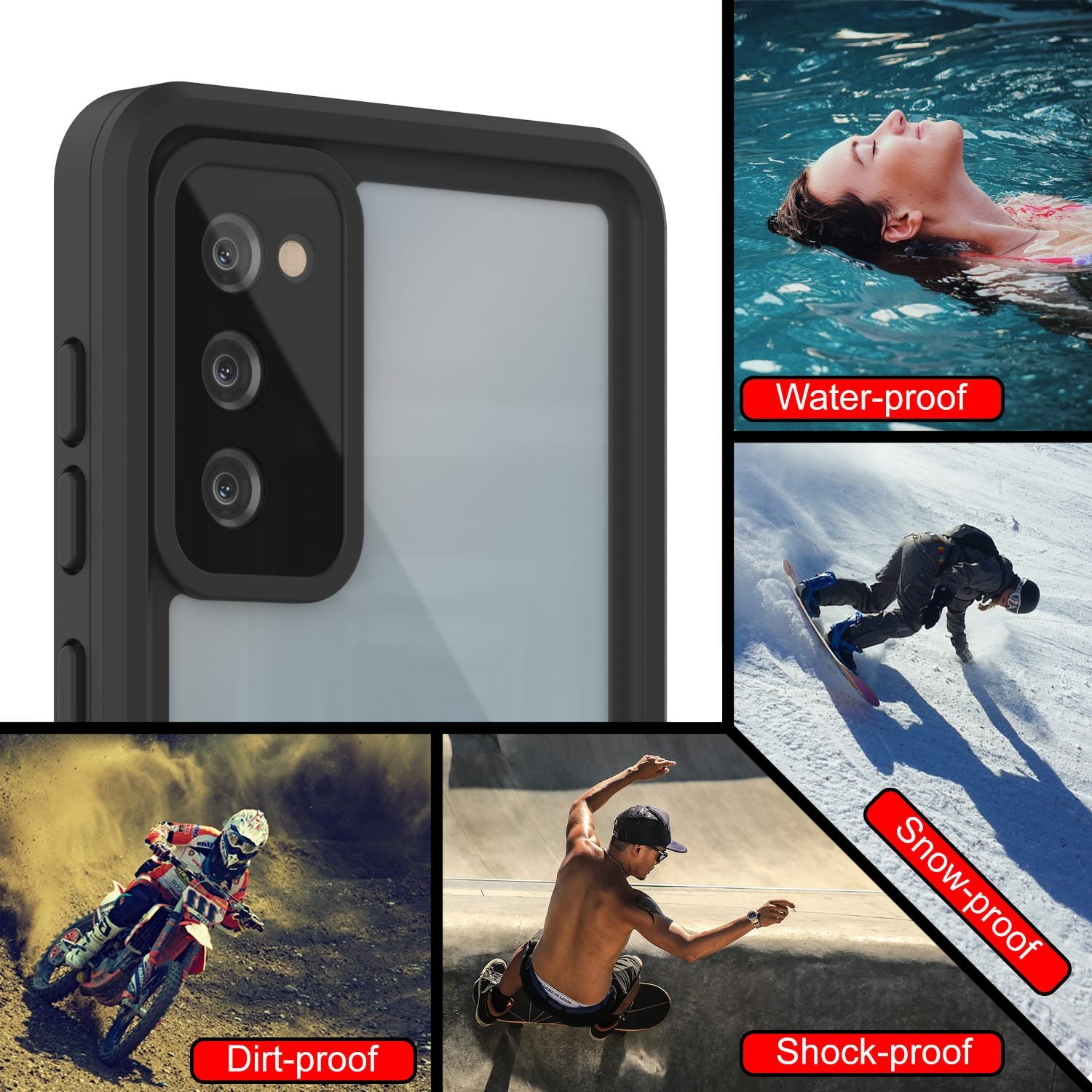 Galaxy S20 FE Water/Shock/Snowproof [Extreme Series] Slim Screen Protector Case [Pink]