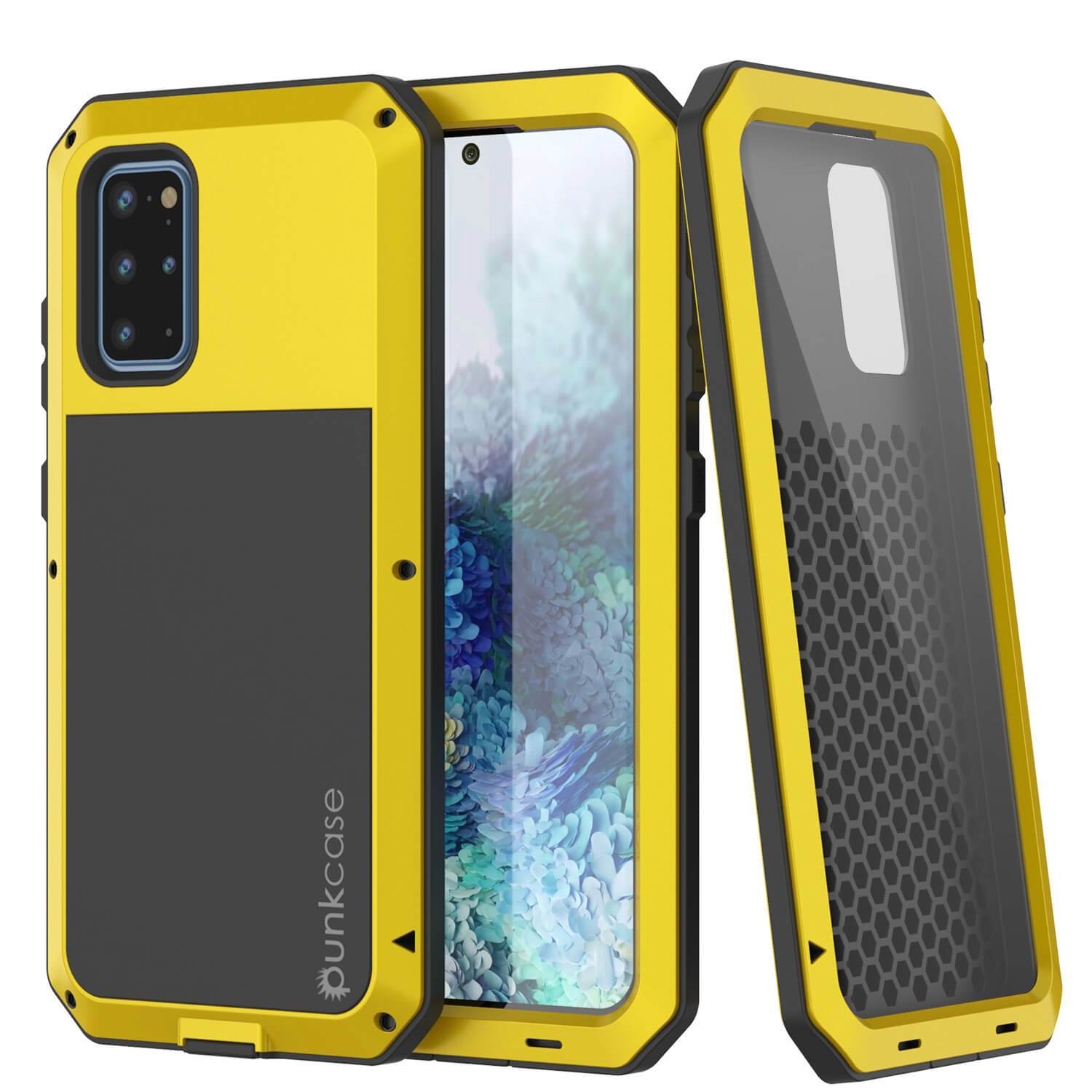 Galaxy s20+ Plus Metal Case, Heavy Duty Military Grade Rugged Armor Cover [Neon]