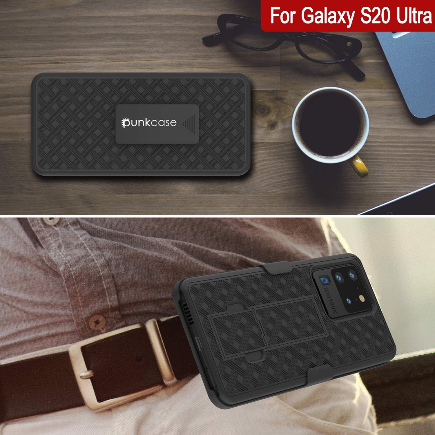 Galaxy S24 Ultra Case, Punkcase Holster Belt Clip With Screen Protector [Pink]