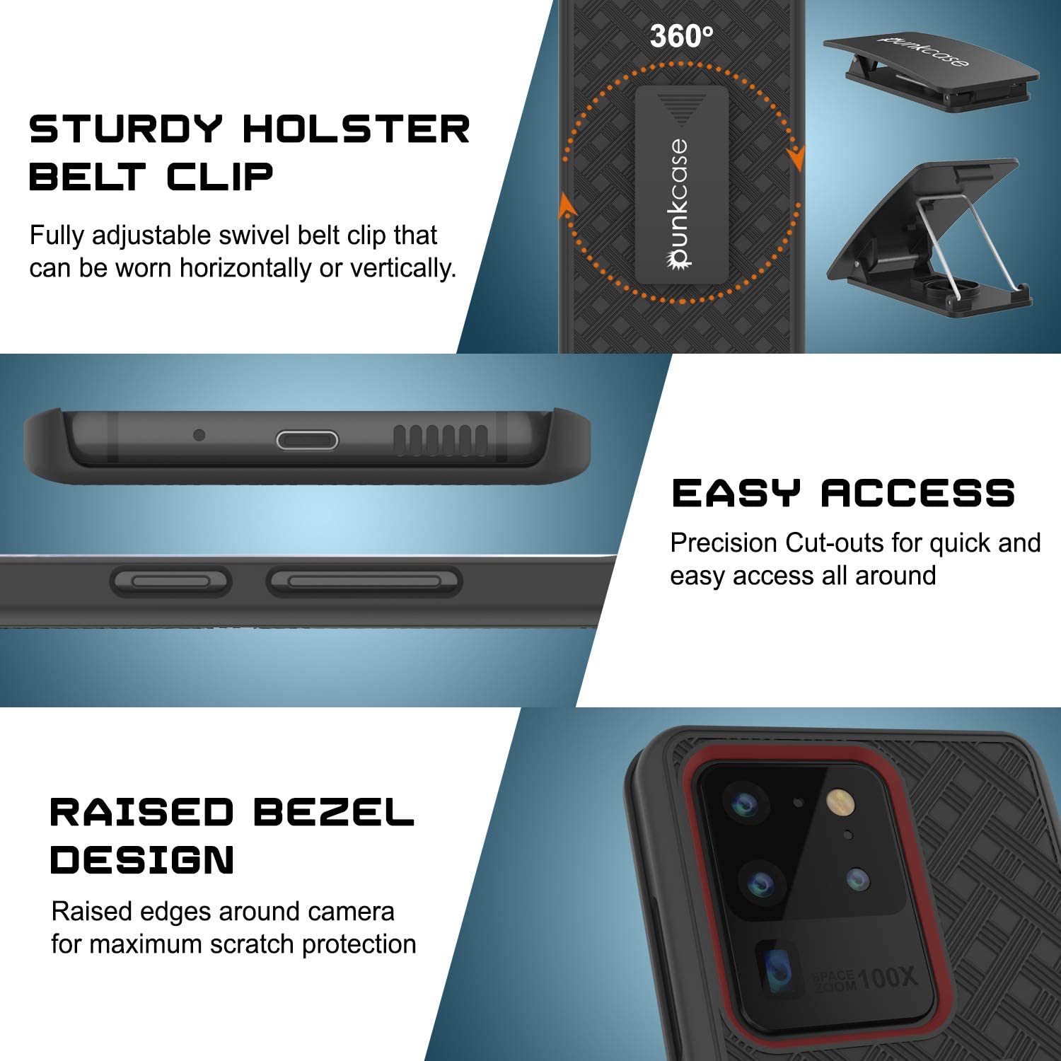 Galaxy S24 Ultra Case, Punkcase Holster Belt Clip With Screen Protector [Pink]