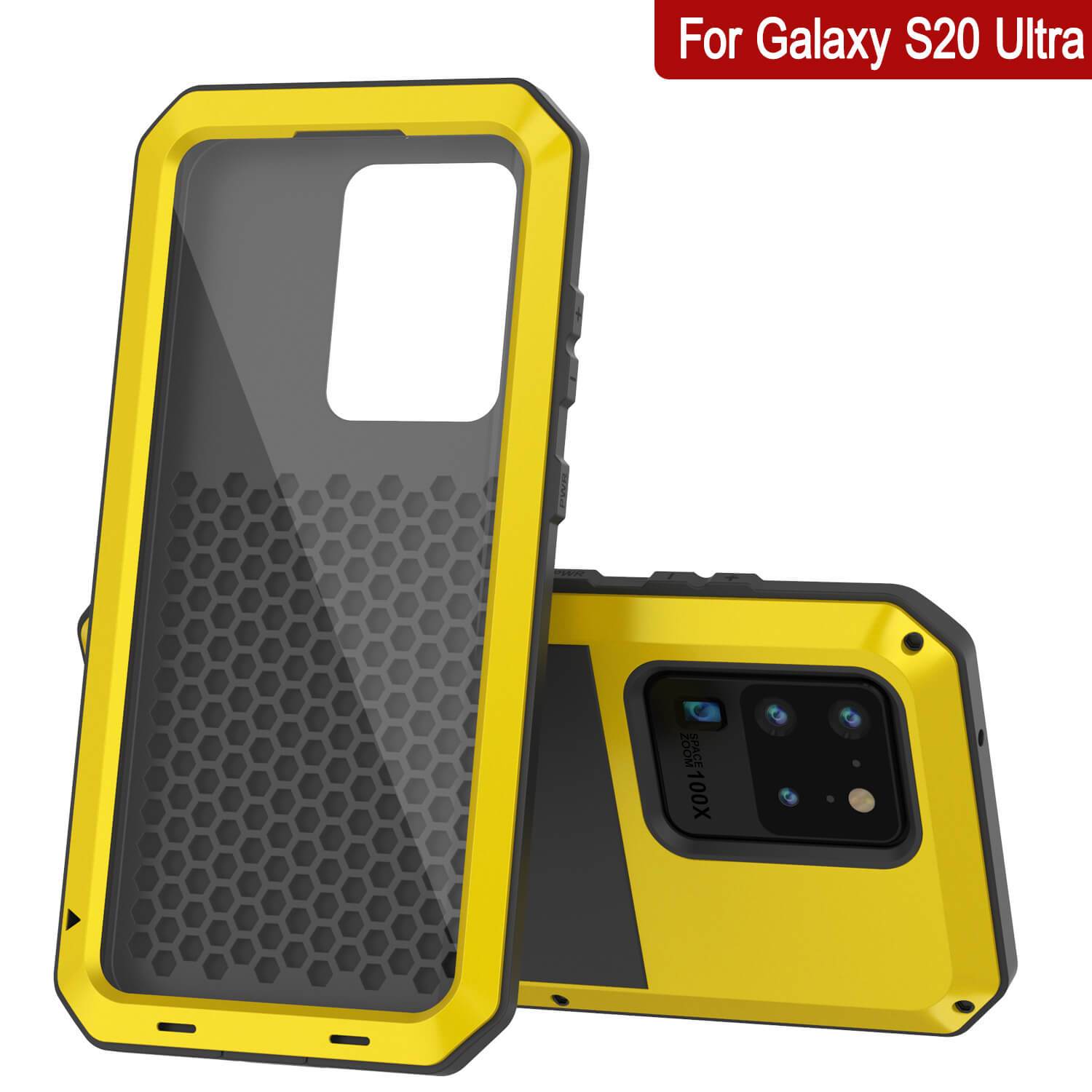 Galaxy S20 Ultra Metal Case, Heavy Duty Military Grade Rugged Armor Cover [Neon]