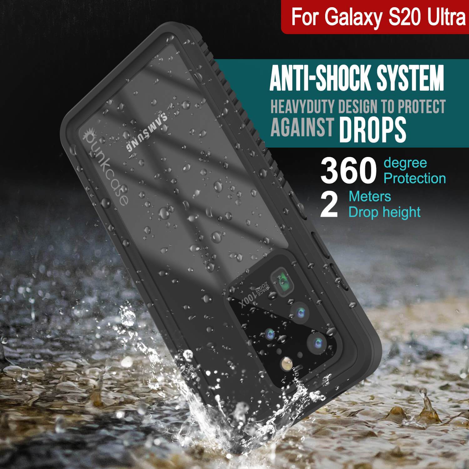 Galaxy S20 Ultra Water/Shock/Snow/dirt proof [Extreme Series] Slim Case [Light Blue]