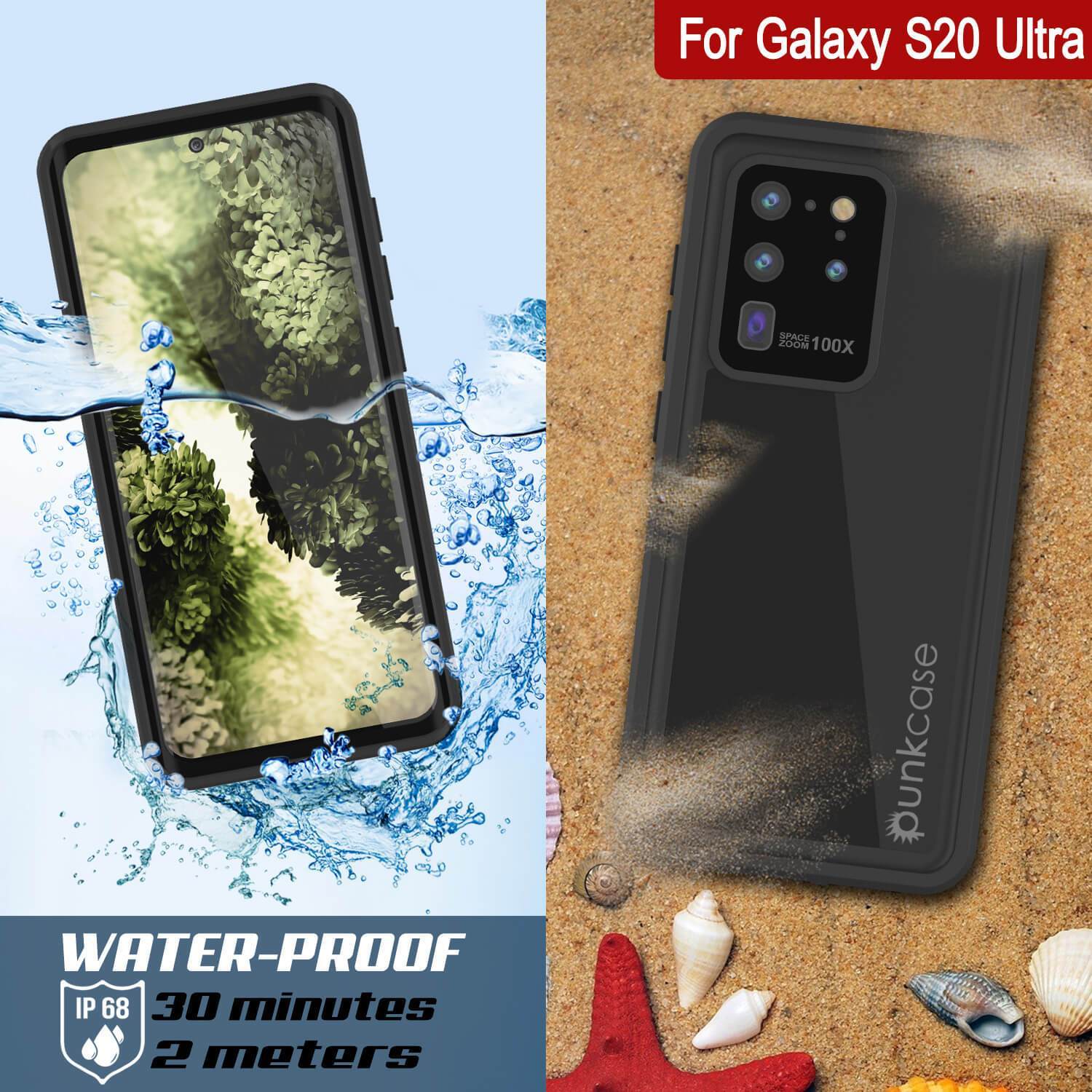 Galaxy S20 Ultra Waterproof Case PunkCase StudStar Red Thin 6.6ft Underwater IP68 Shock/Snow Proof