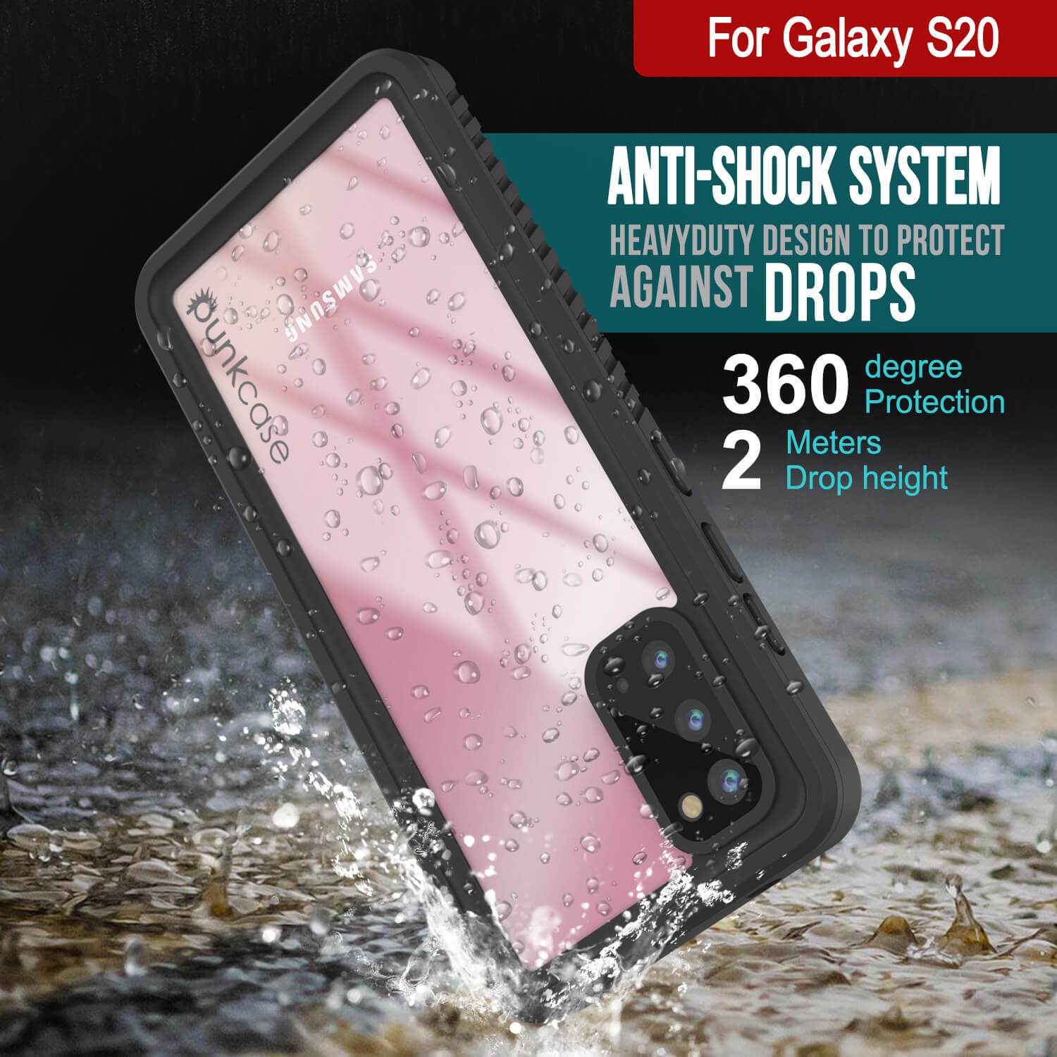 Galaxy S20 Water/Shockproof [Extreme Series] Screen Protector Case [Light Green]