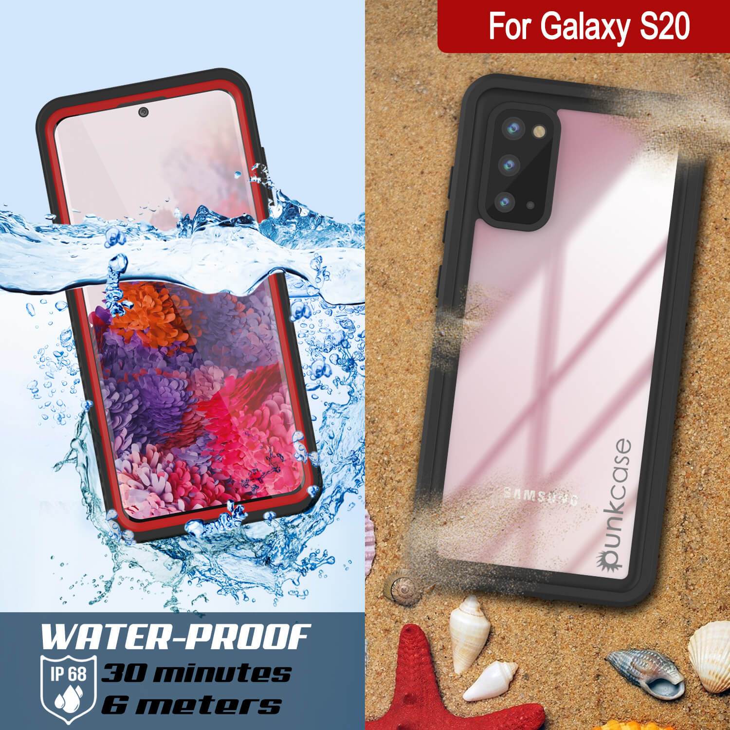 Galaxy S20 Water/Shock/Snowproof [Extreme Series] Slim Screen Protector Case [Red]