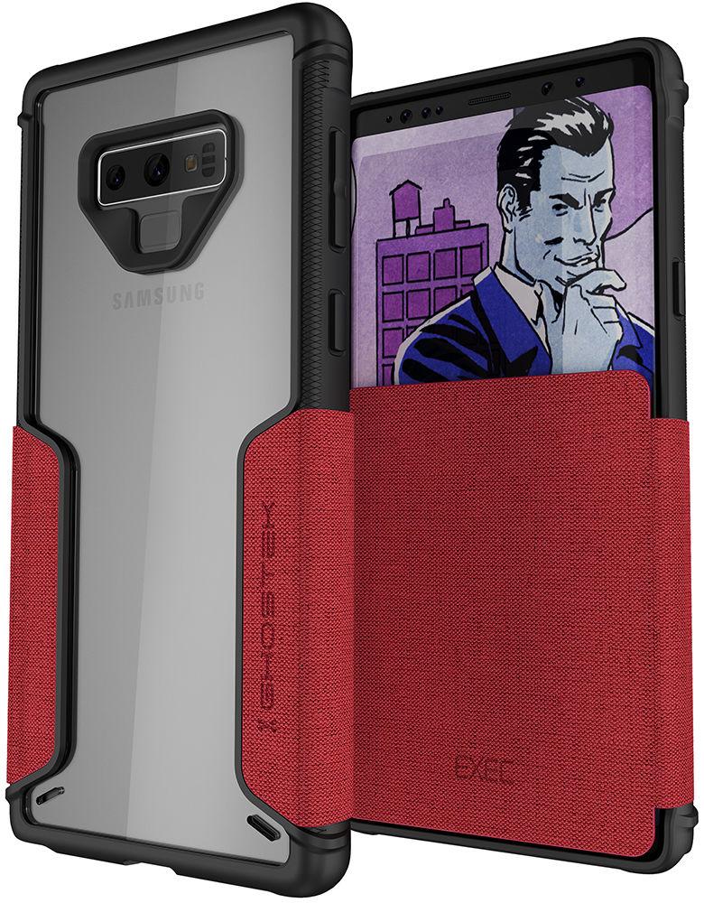 Ghostek Exec 3 Series Credit Card Flip Wallet Case for Samsung Galaxy Note 9 [Red]