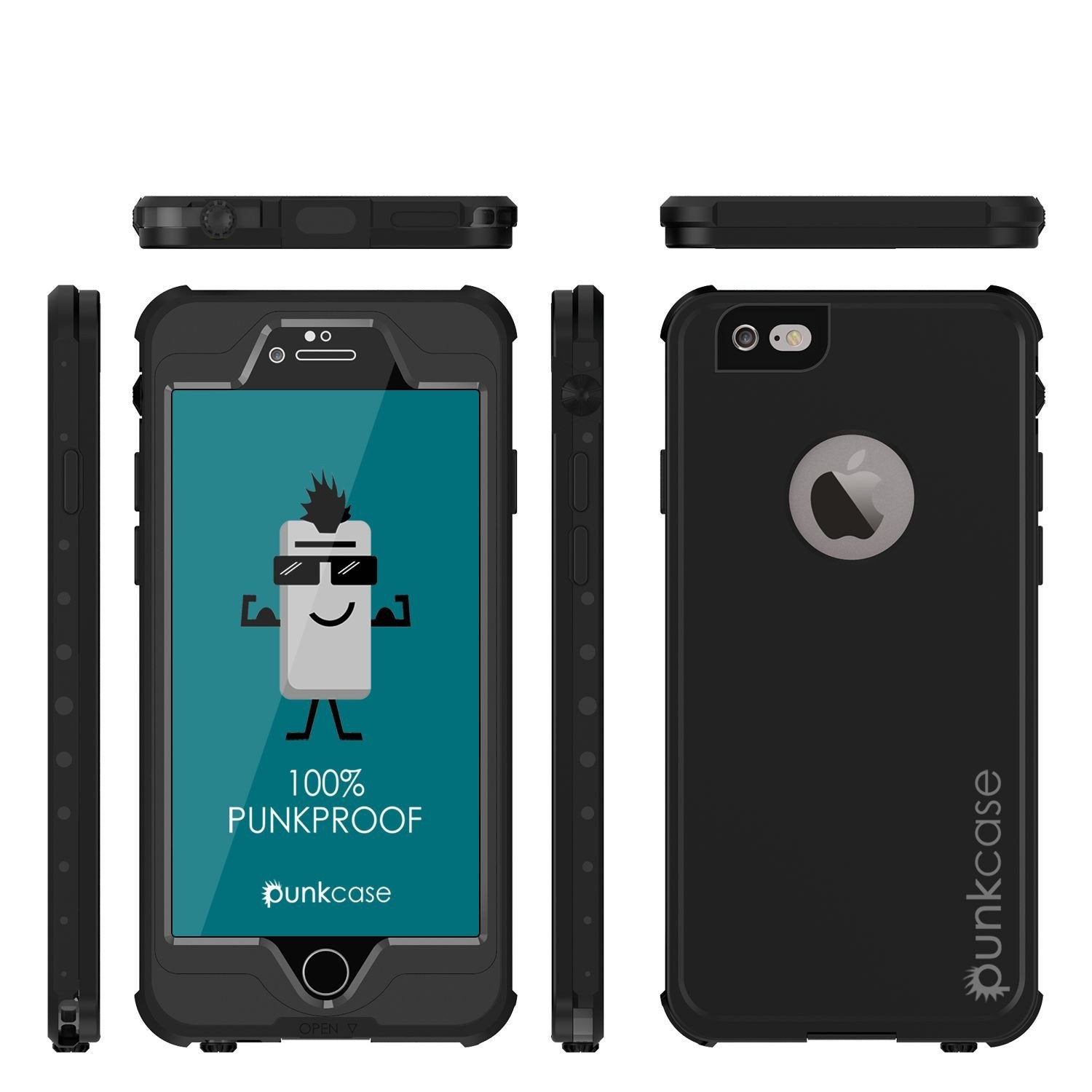 iPhone 6s/6 Waterproof Case PunkCase StudStar Black w/ Attached Screen Protector | Lifetime Warranty