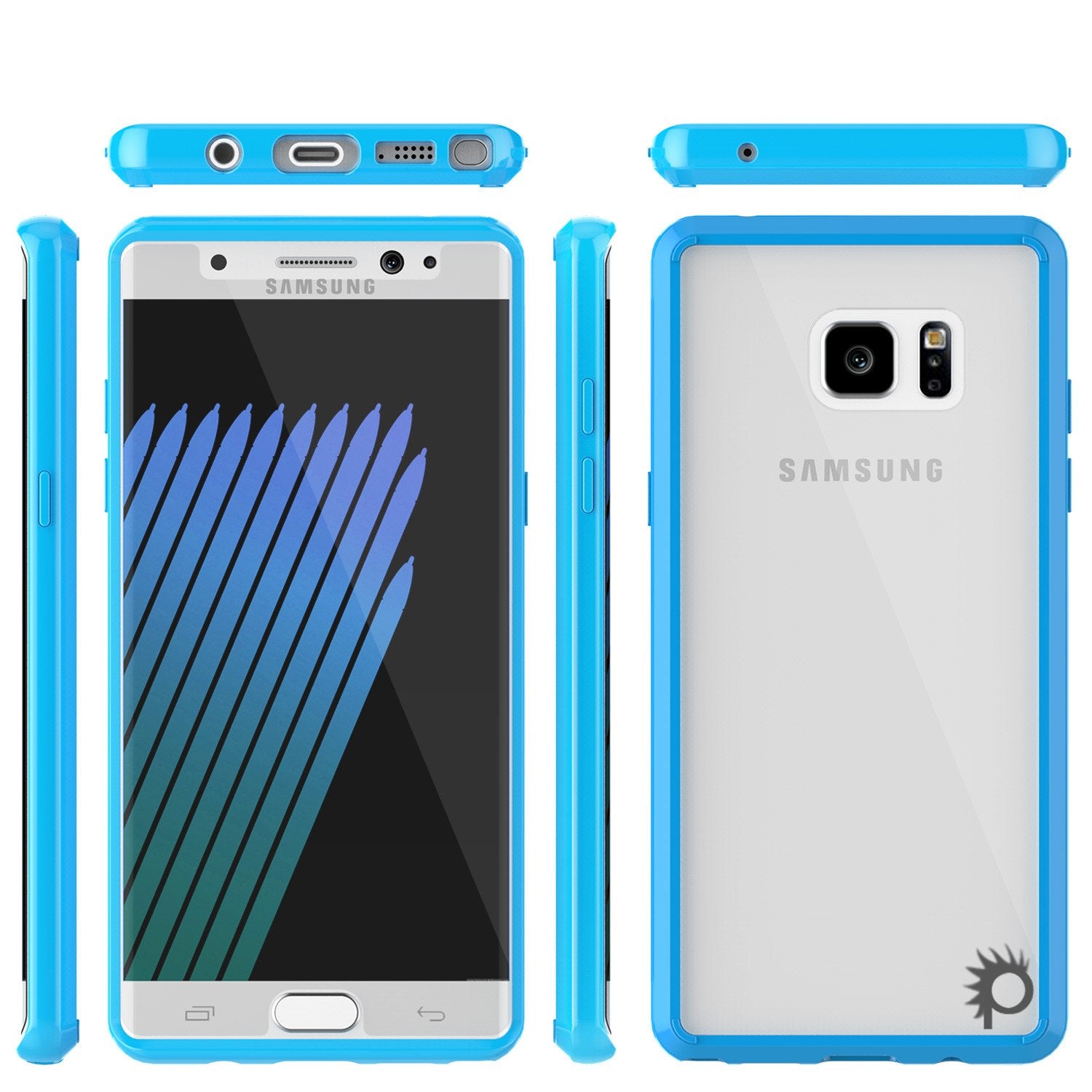 Note 7 Case Punkcase® LUCID 2.0 Light Blue Series w/ PUNK SHIELD Screen Protector | Ultra Fit