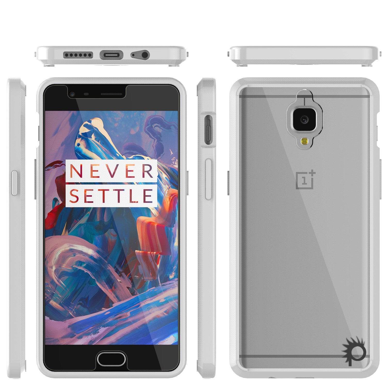 OnePlus 3 Case Punkcase® LUCID 2.0 White Series w/ SHIELD GLASS Lifetime Warranty Exchange