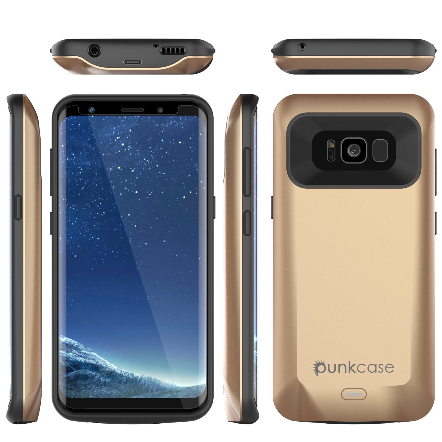 Galaxy S8 PLUS 5000mAH Battery Charger W/ USB Port Slim Case [Gold]