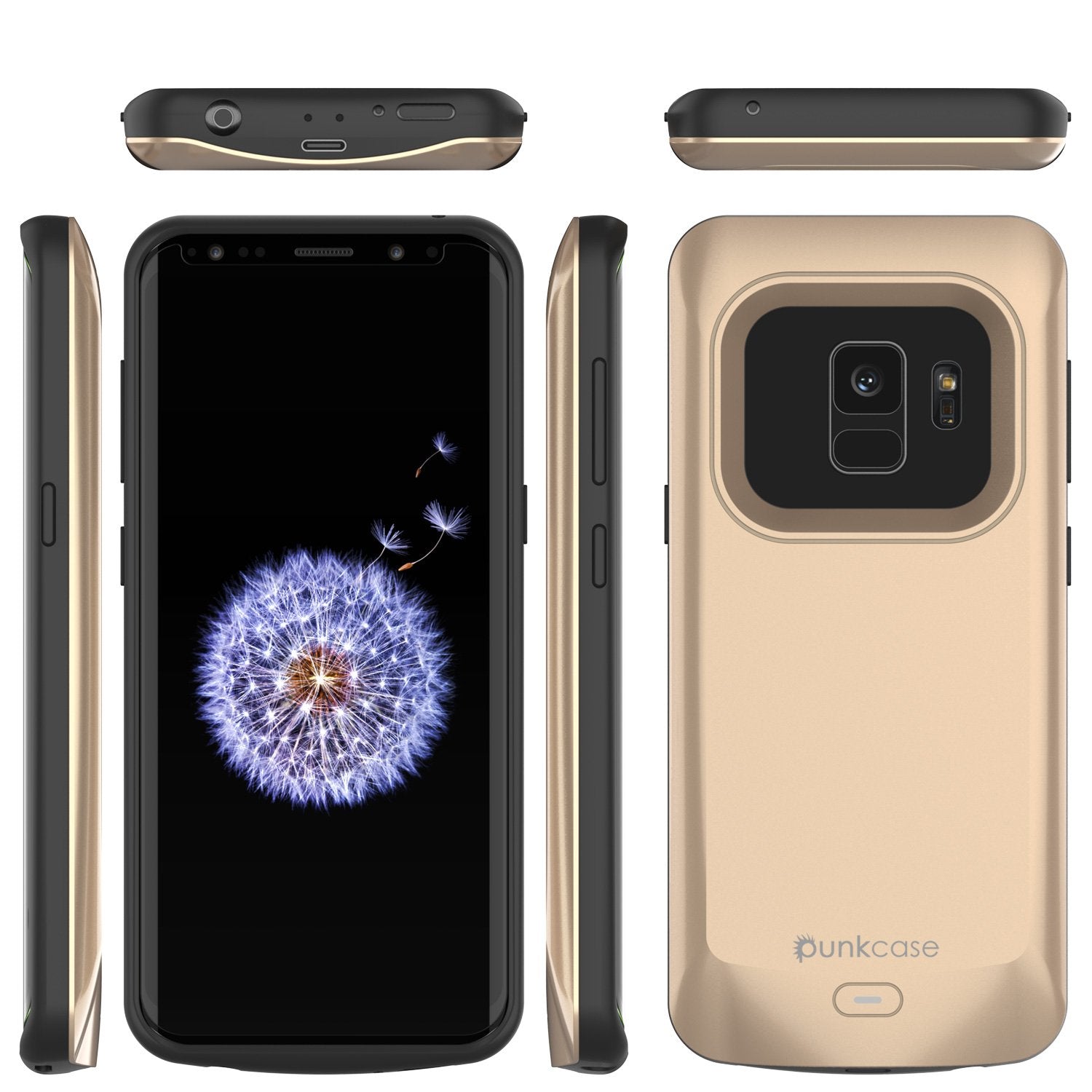 Galaxy S9 Battery Case, Punkjuice 5000mAH Charging Cover [Gold]