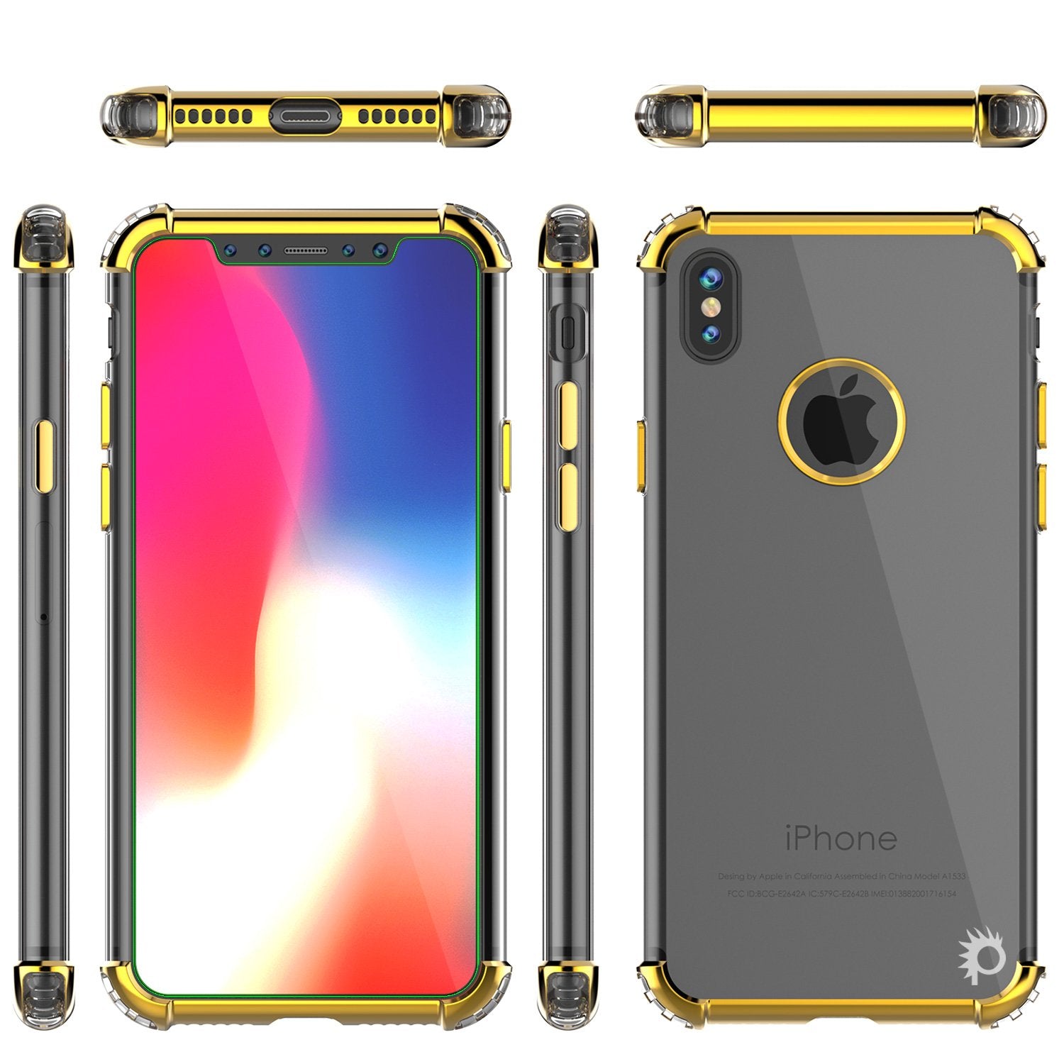 iPhone X Case, Punkcase [BLAZE SERIES] Protective Cover W/ PunkShield Screen Protector [Shockproof] [Slim Fit] for Apple iPhone 10 [Gold]