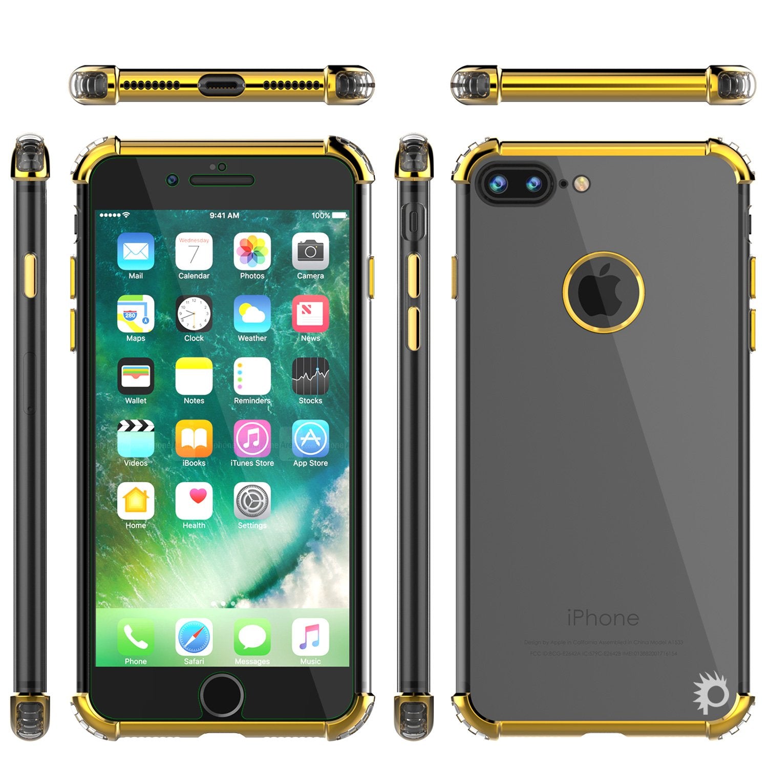 iPhone 8 PLUS Case, Punkcase BLAZE SERIES Protective Cover [Gold]