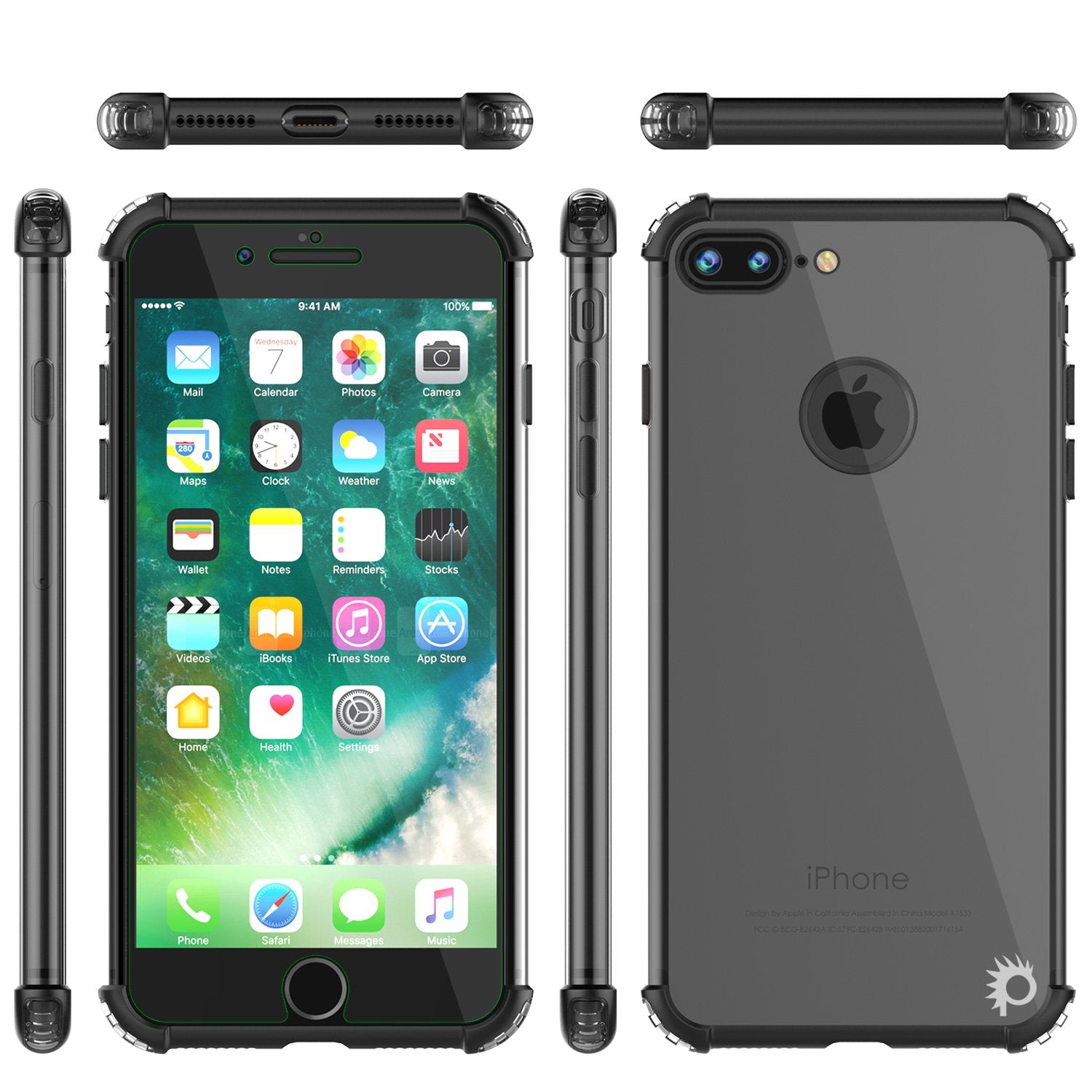 iPhone 7 PLUS Case, Punkcase BLAZE SERIES Protective Cover [Black]