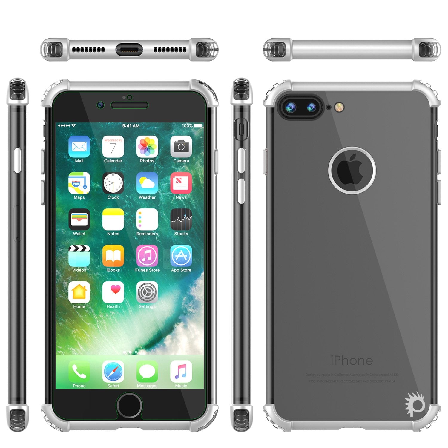 iPhone 8 PLUS Case, Punkcase BLAZE SERIES Protective Cover [Silver]