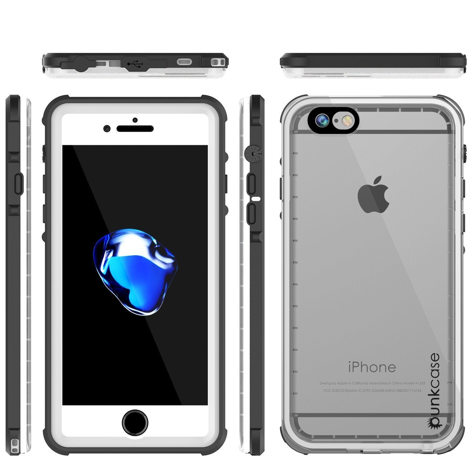 Apple iPhone SE (4.7") Waterproof Case, PUNKcase CRYSTAL White W/ Attached Screen Protector  | Warranty