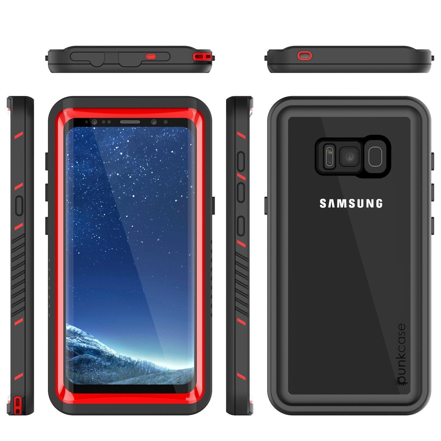Galaxy S8 Case, Punkcase [Extreme Series] Armor Red Cover