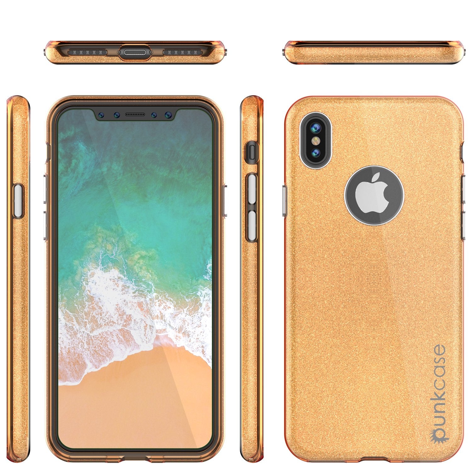 iPhone X Case, Punkcase Galactic 2.0 Series Ultra Slim w/ Tempered Glass Screen Protector | [Gold]