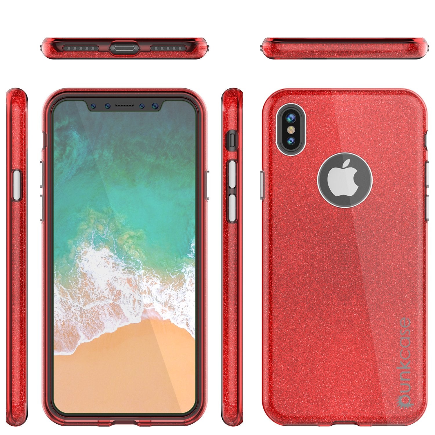 iPhone X Case, Punkcase Galactic 2.0 Series Ultra Slim w/ Tempered Glass Screen Protector | [Red]