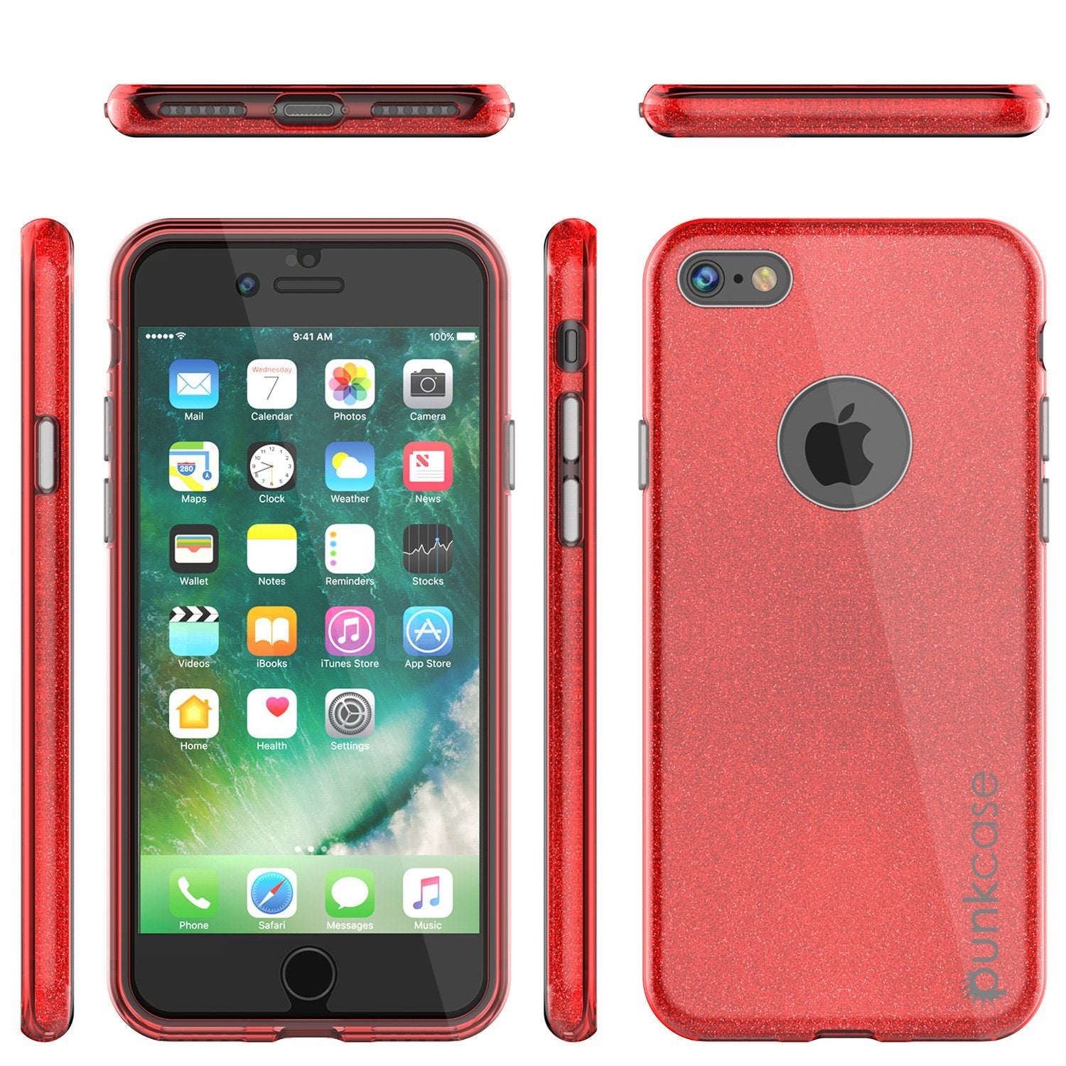 iPhone SE (4.7") Case, Punkcase Galactic 2.0 Series Ultra Slim Protective Armor TPU Cover [Red]