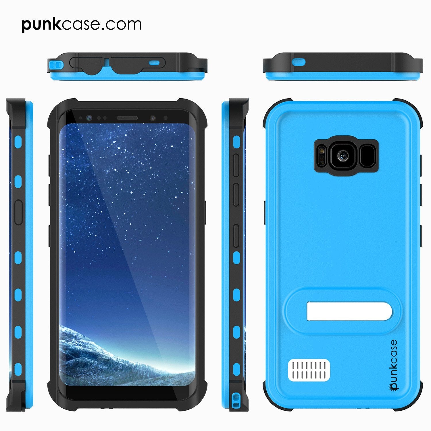 Galaxy S8 Plus Water/Shock Proof Screen Protector Case [Light Blue]