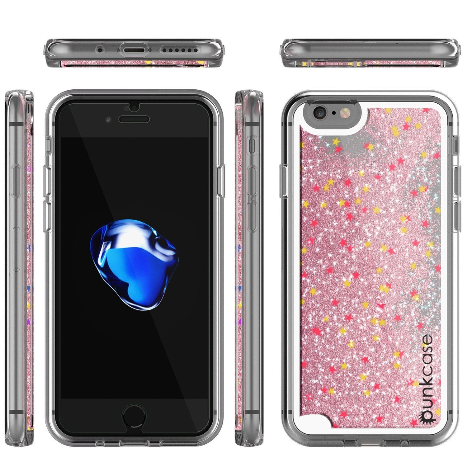 iPhone SE (4.7") Case, PunkCase LIQUID Rose Series, Protective Dual Layer Floating Glitter Cover