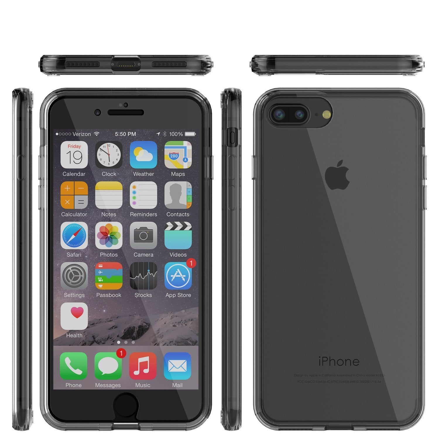 iPhone 8+ Plus Case Punkcase® LUCID 2.0 Crystal Black Series w/ SHIELD Screen Protector | Ultra Fit