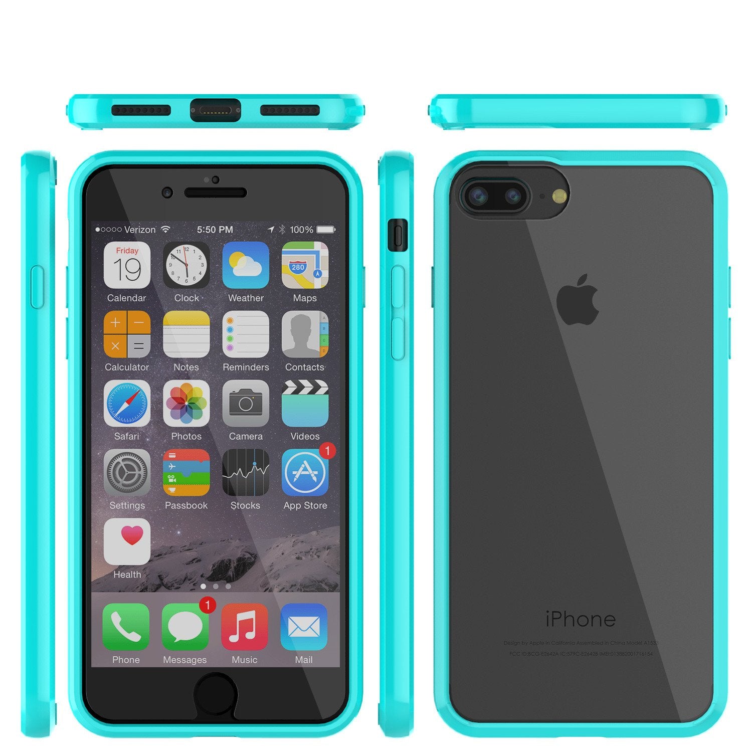 iPhone 7 Case Punkcase® LUCID 2.0 Teal Series w/ PUNK SHIELD Screen Protector | Ultra Fit