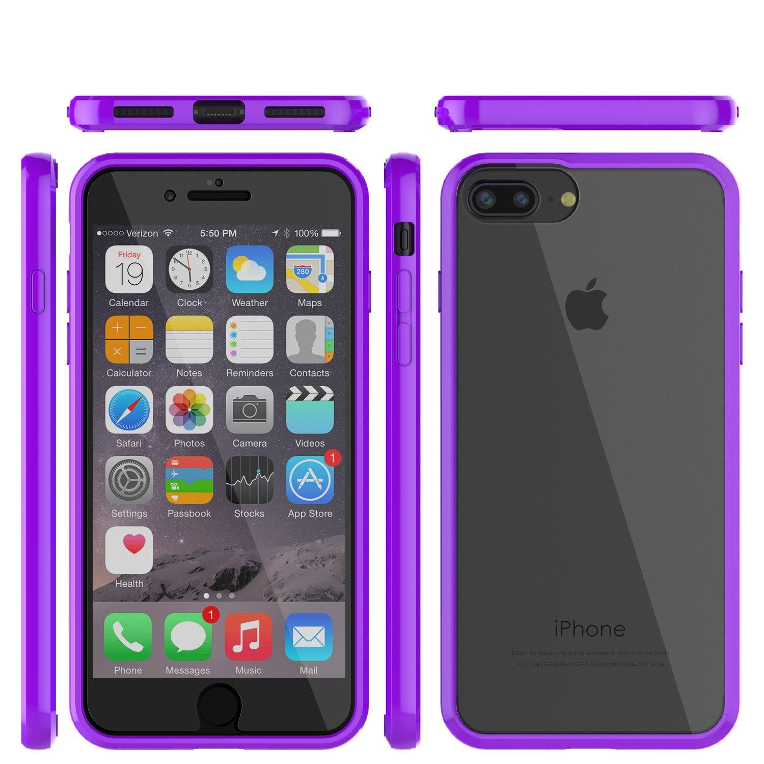 iPhone 7+ Plus Case Punkcase® LUCID 2.0 Purple Series w/ PUNK SHIELD Screen Protector | Ultra Fit