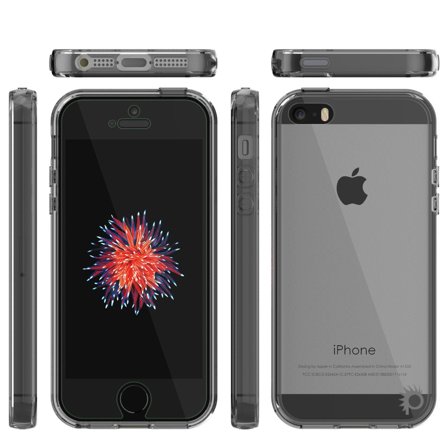 iPhone SE/5S/5 Case Punkcase® LUCID 2.0 Crystal Black Series w/ PUNK SHIELD Screen Protector | Ultra Fit