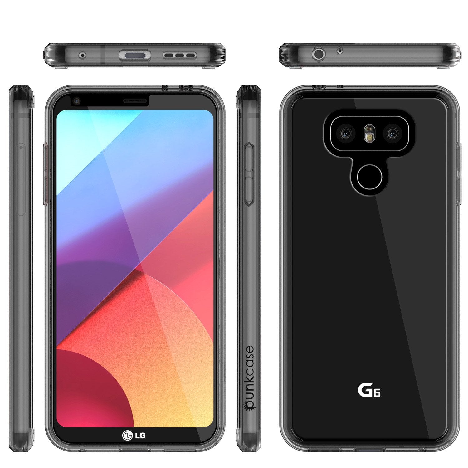 LG G6 Case Punkcase® LUCID 2.0 Crystal Black Series w/ PUNK SHIELD Screen Protector | Ultra Fit