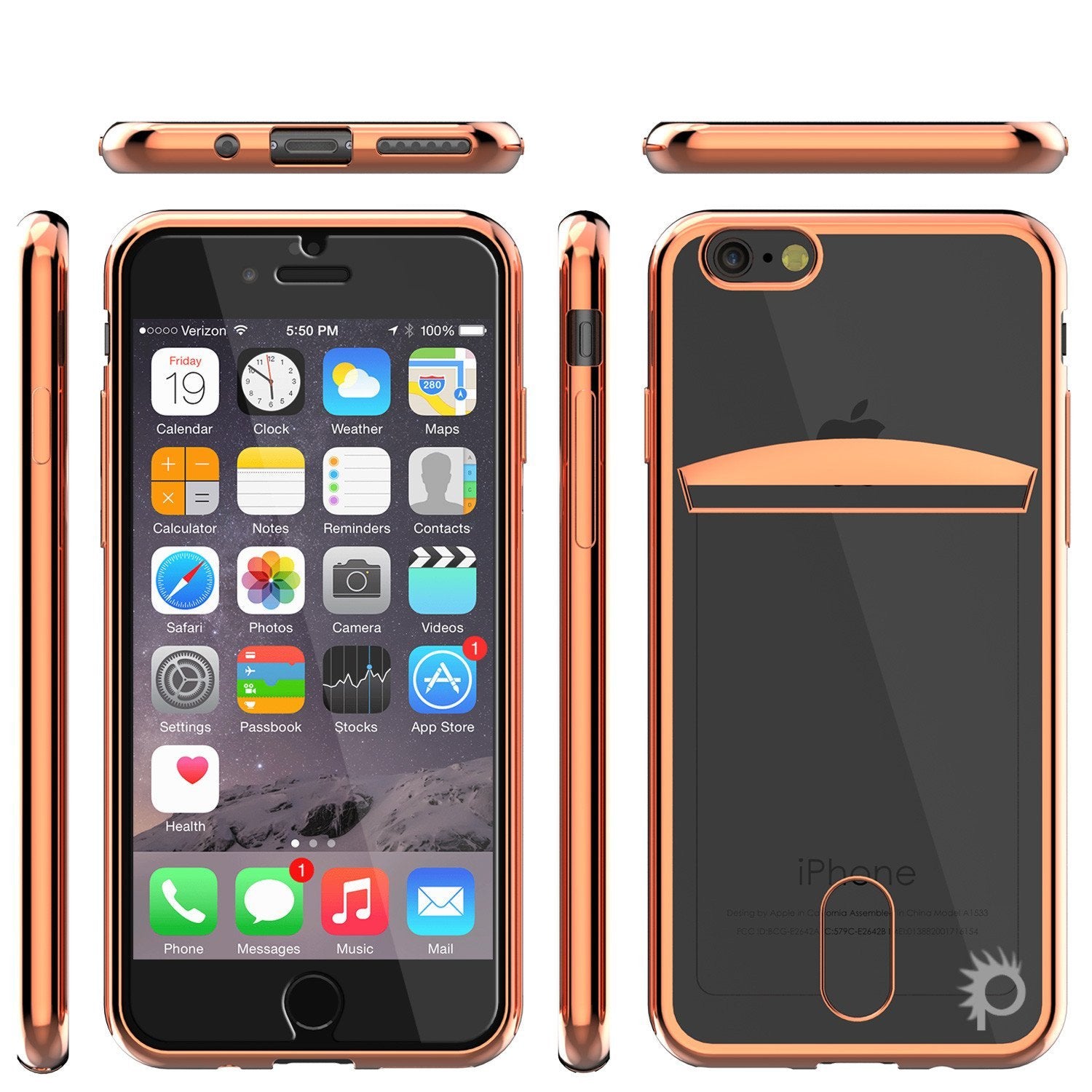 iPhone 8 Case, PUNKCASE® LUCID Rose Gold Series | Card Slot | SHIELD Screen Protector | Ultra fit