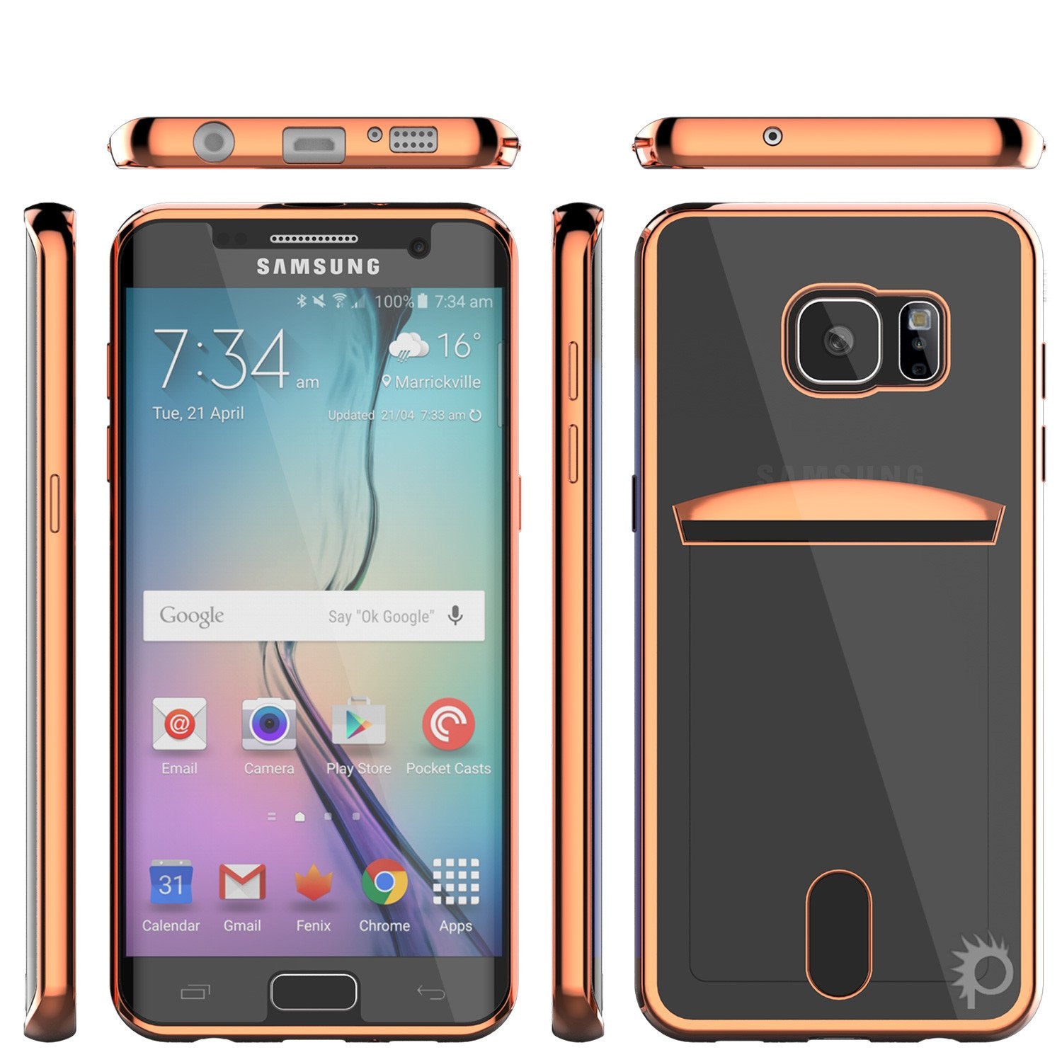 Galaxy S6 Case, PUNKCASE® LUCID Rose Gold Series | Card Slot | SHIELD Screen Protector | Ultra fit