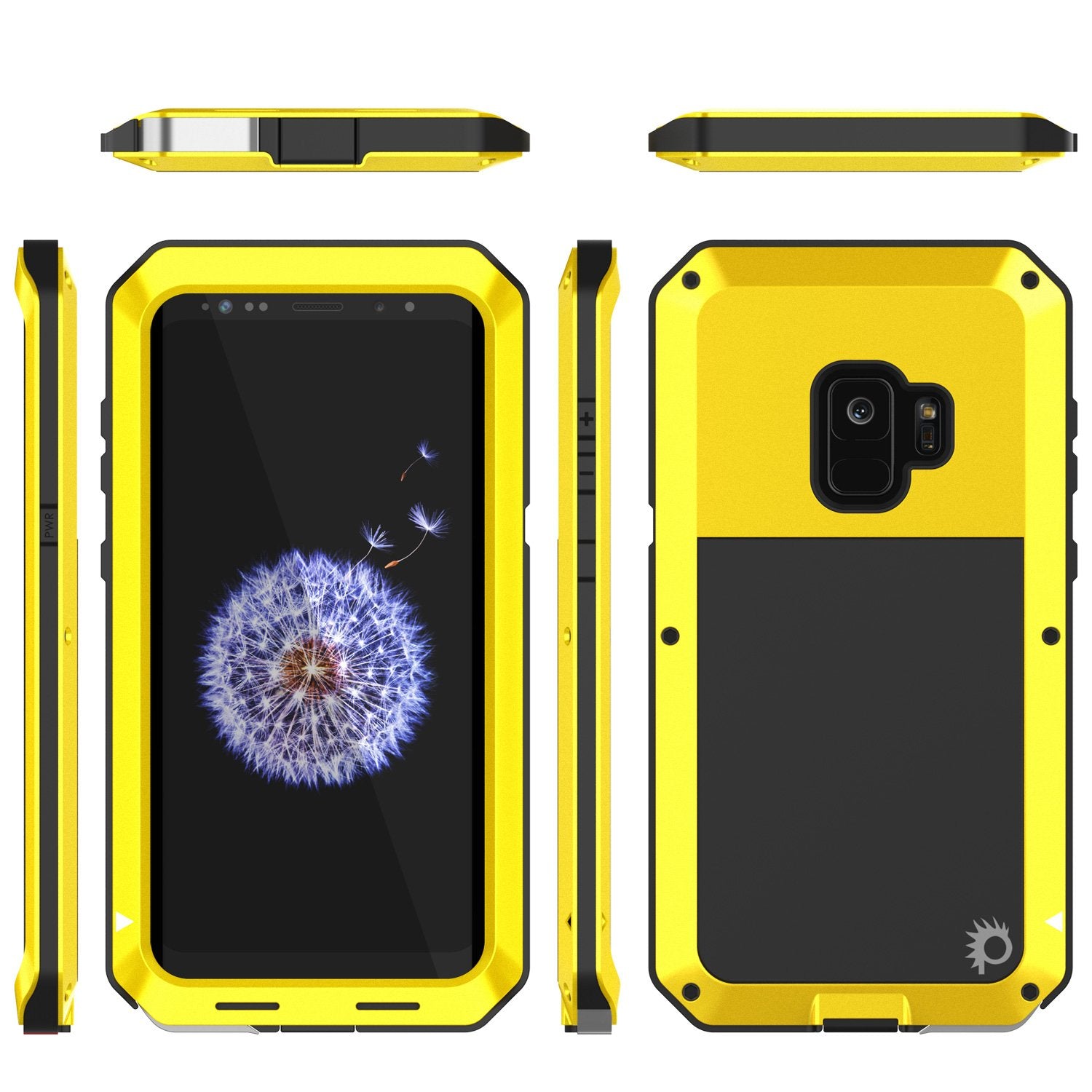 Galaxy S9 Hybrid Shock Drop Proof Metal Designed Case [Neon]