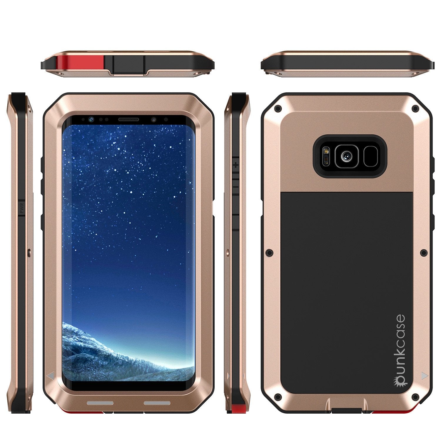 Galaxy S8 Metal Case, Heavy Duty Military Grade Rugged Armor Cover [shock proof] W/ Prime Drop Protection [GOLD]