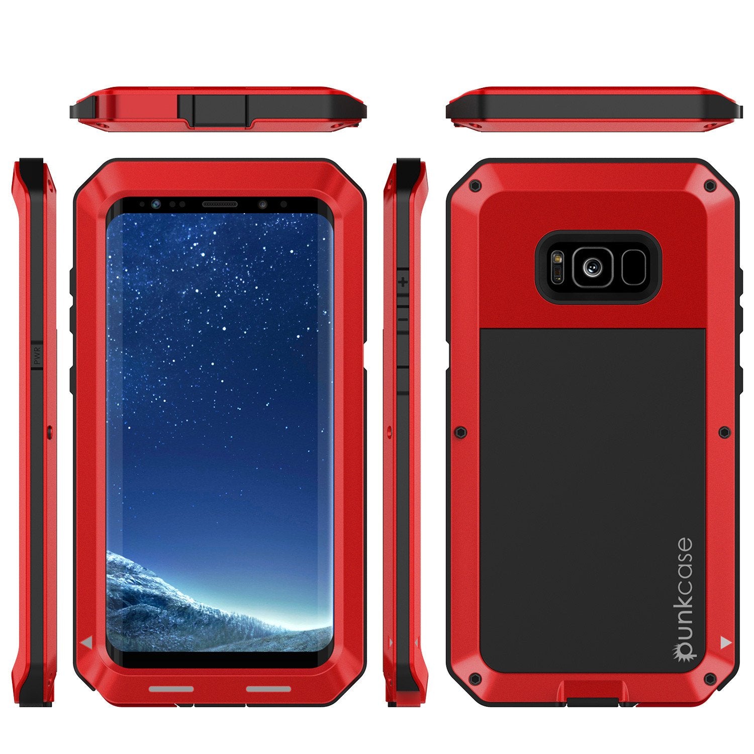 Galaxy S8+ Plus Metal Case, Heavy Duty Military Grade Rugged Armor Cover [shock proof] W/ Prime Drop Protection [RED]