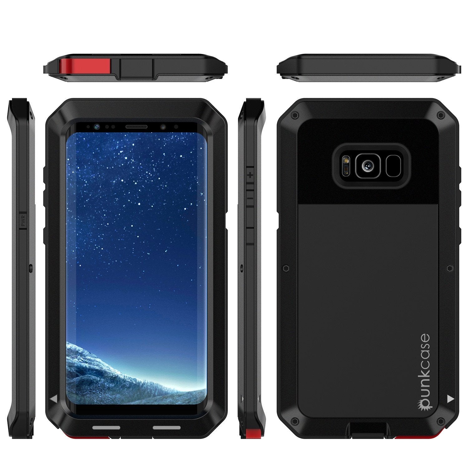 Galaxy Note 8  Case, Punkcase METALLIC Black Shockproof Slim Metal Cover Armor Case