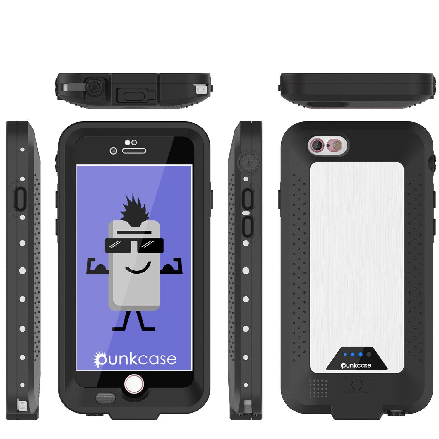 PunkJuice iPhone 6+ Plus/6s+ Plus Battery Case White - Waterproof Power Juice Bank w/ 4300mAh