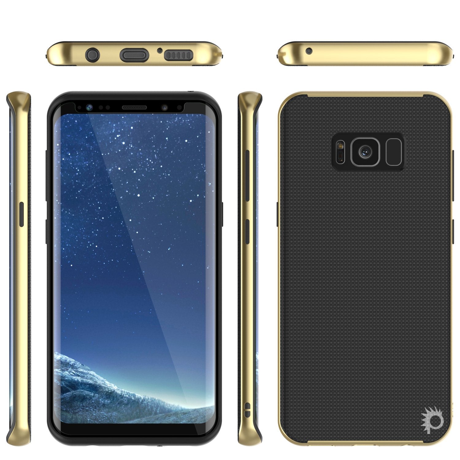 Galaxy S8 Plus Hybrid Shock Drop Proof Dual Layer Metal Case [Gold]
