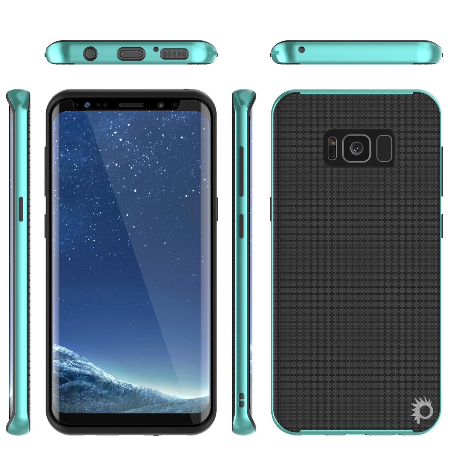 Galaxy S8 Case, PunkCase Stealth Series Hybrid Shockproof Teal Cover