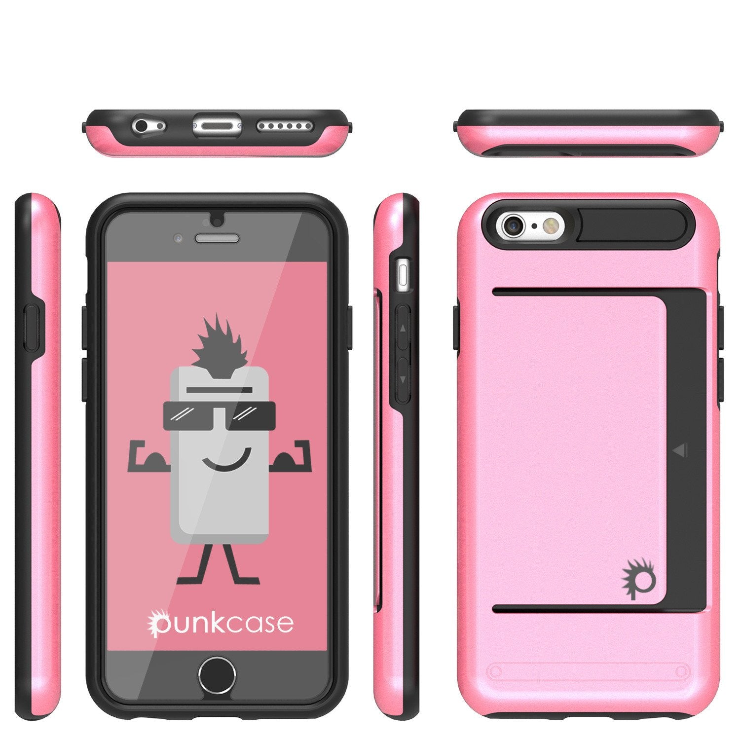 iPhone 6/6s Case PunkCase CLUTCH Pink Series Slim Armor Soft Cover Case w/ Tempered Glass