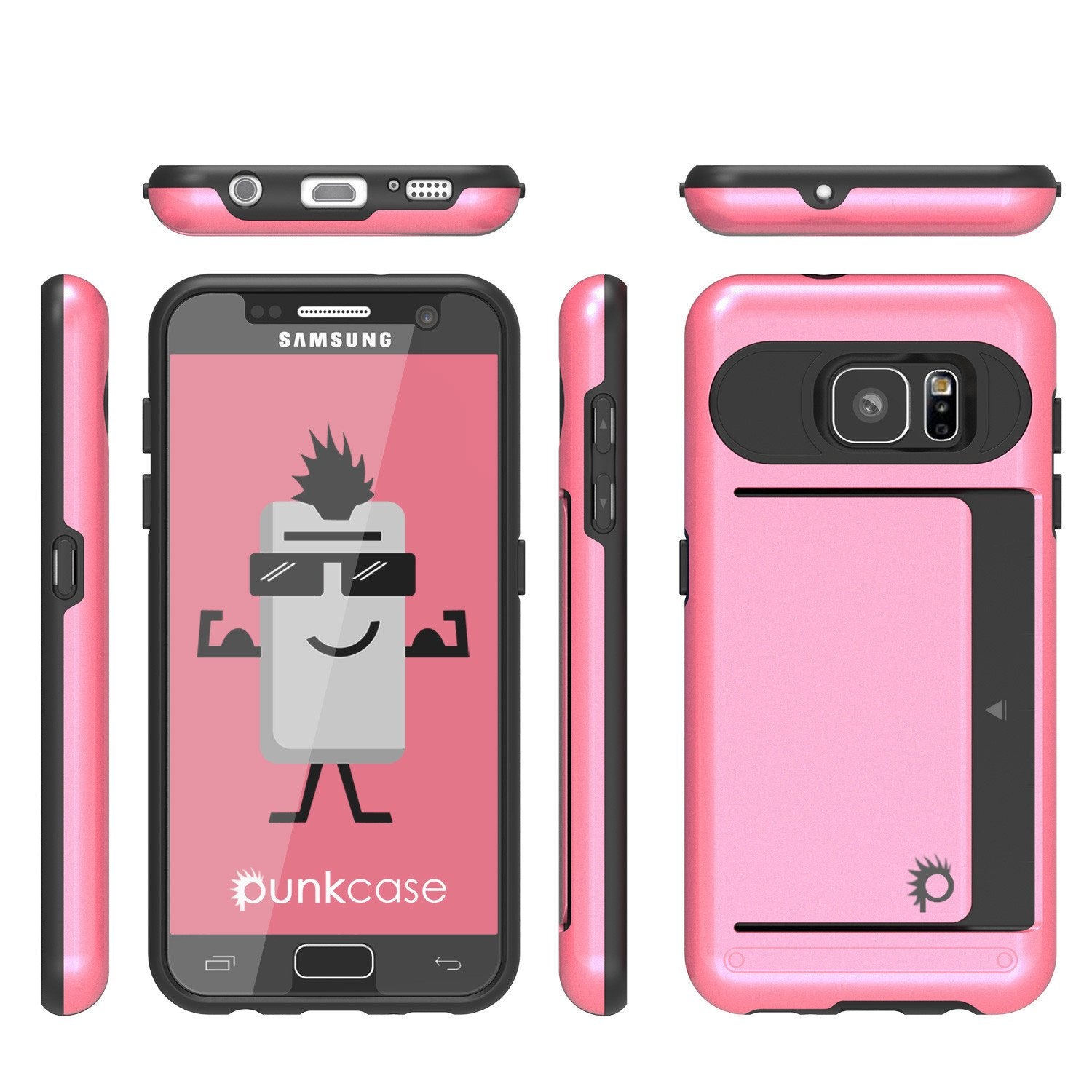 Galaxy S7 EDGE Case PunkCase CLUTCH Pink Series Slim Armor Soft Cover Case w/ Screen Protector