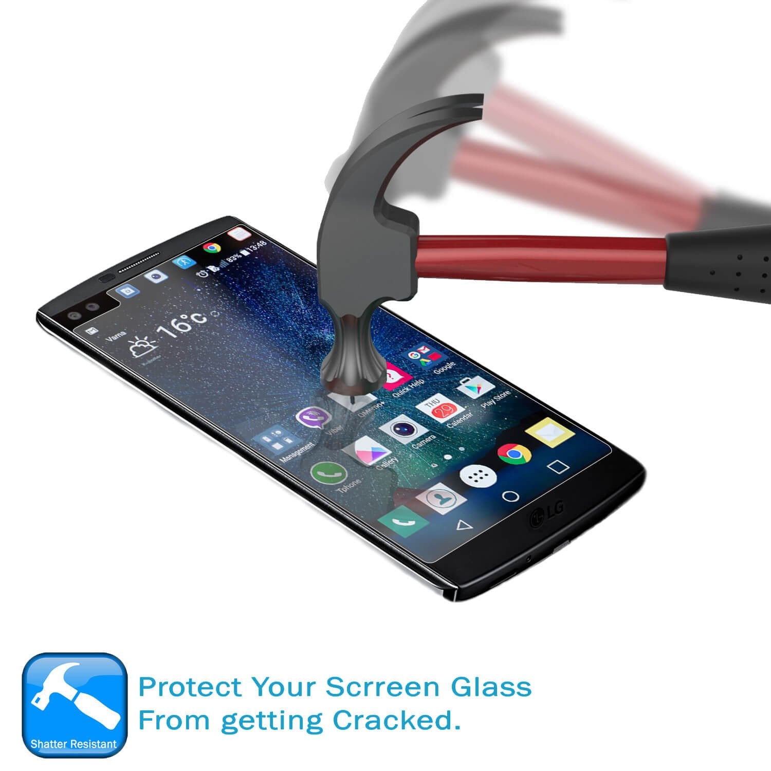LG v10 Punkcase Glass SHIELD Tempered Glass Screen Protector 0.33mm Thick 9H Glass