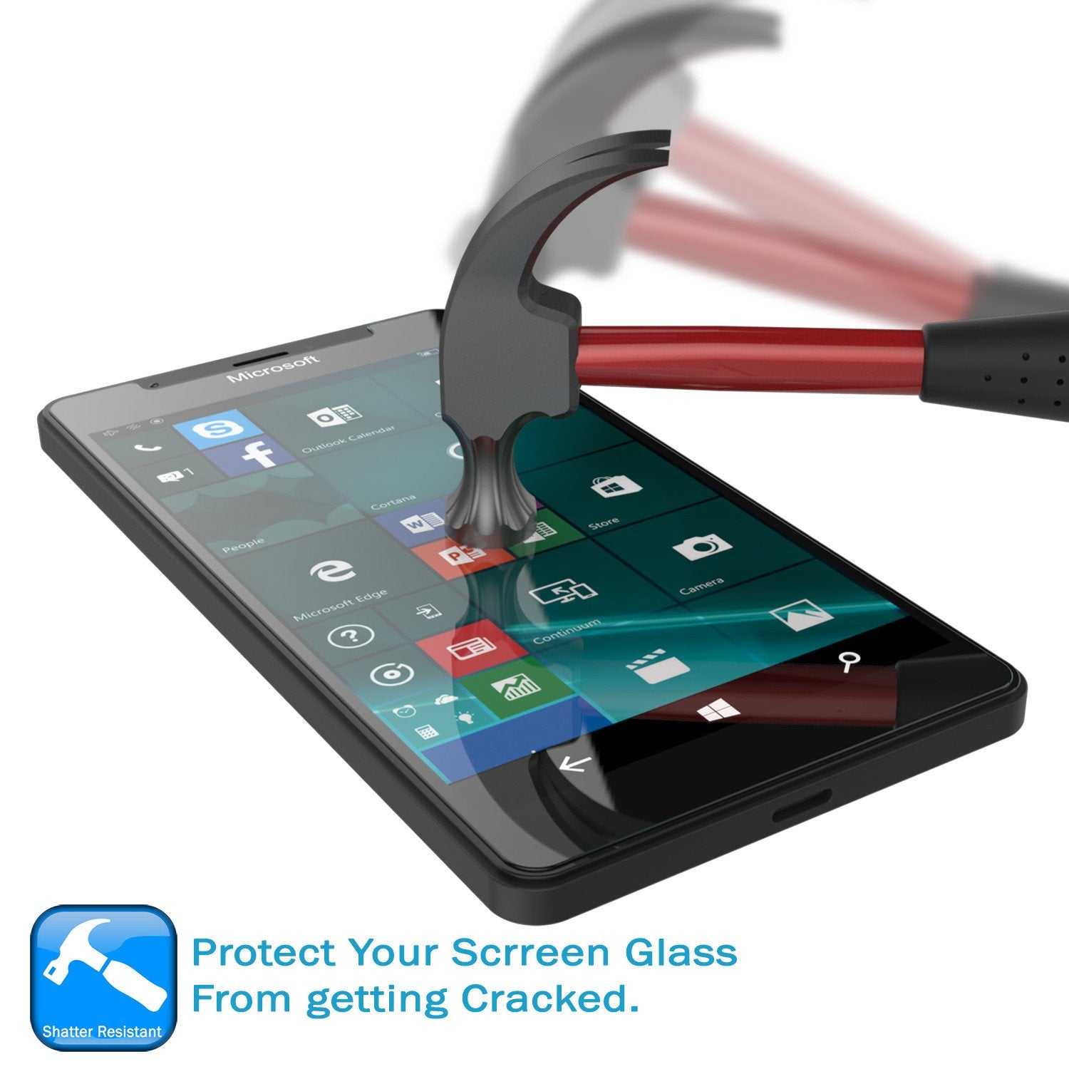 Microsoft Lumia 950 Screen Protector, Punkcase SHIELD Tempered Glass Protector 0.33mm Thick 9H