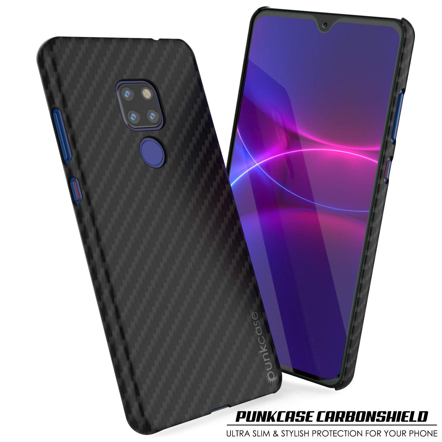 Huawei Mate 20 Case, Punkcase CarbonShield, Heavy Duty [Black] Cover